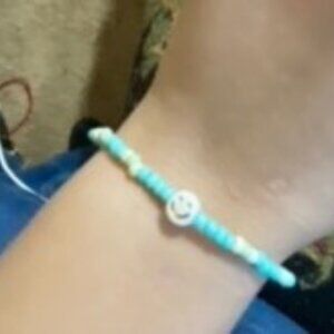 Aqua Smiley Face Bracelet